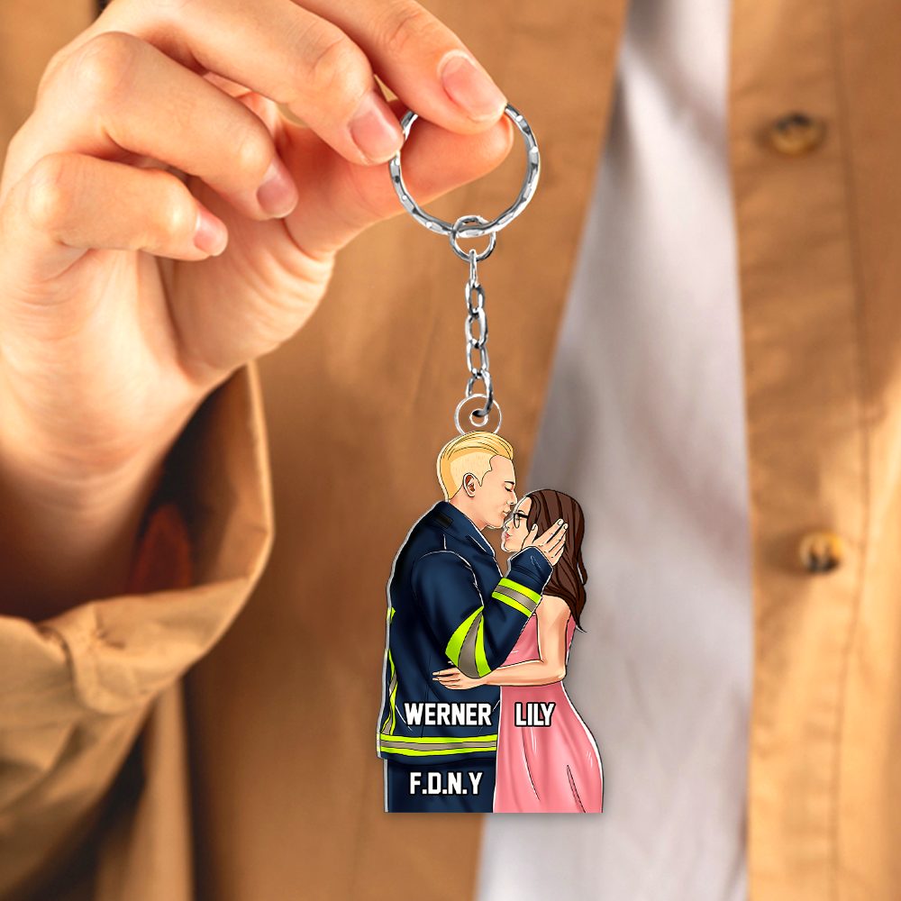 Personalized Gifts For Firefighter Couple Keychain 022Qhhu110125Tm