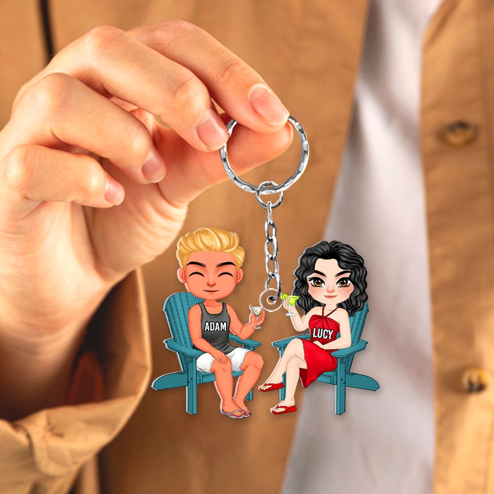 Personalized Gifts For Couple Keychain Drinking Couple 15Qhhu110125Hh - Image 2
