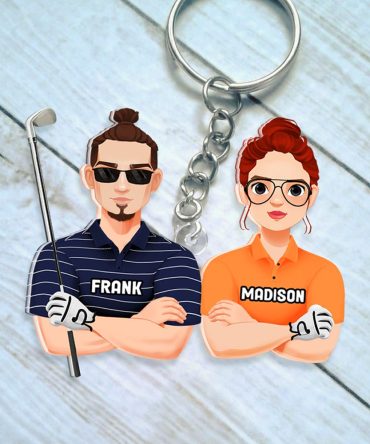 Personalized Gifts For Couple Keychain Golf Couple 051Qhhu200125Pa