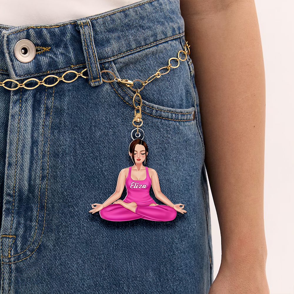 Personalized Gifts For Yoga Lover Keychain 02Qhhu130325Tm - Image 2