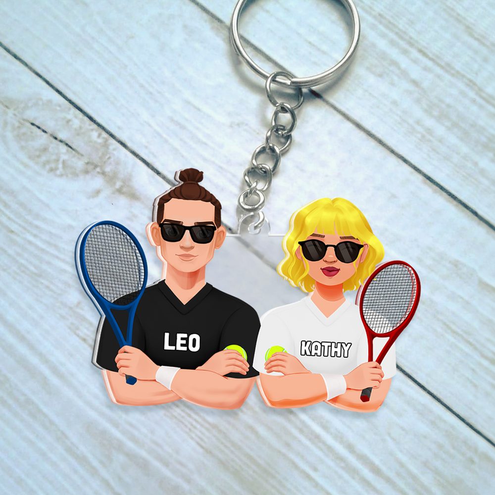 Personalized Gifts For Tennis Couple Keychain 011Qhhu210125Pa - Image 5