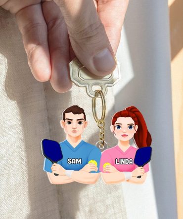 Personalized Gifts For Couple Keychain Pickleball Couple 011Qhhu220125Pa