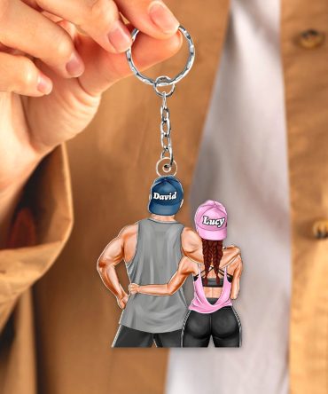 Personalized Gifts For Couple Gym Keychain 08Qhhu110125Tm