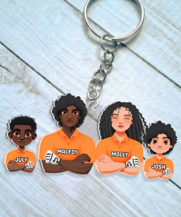 Personalized Gifts For Family Keychain Golf Family 052Qhhu200125Pa