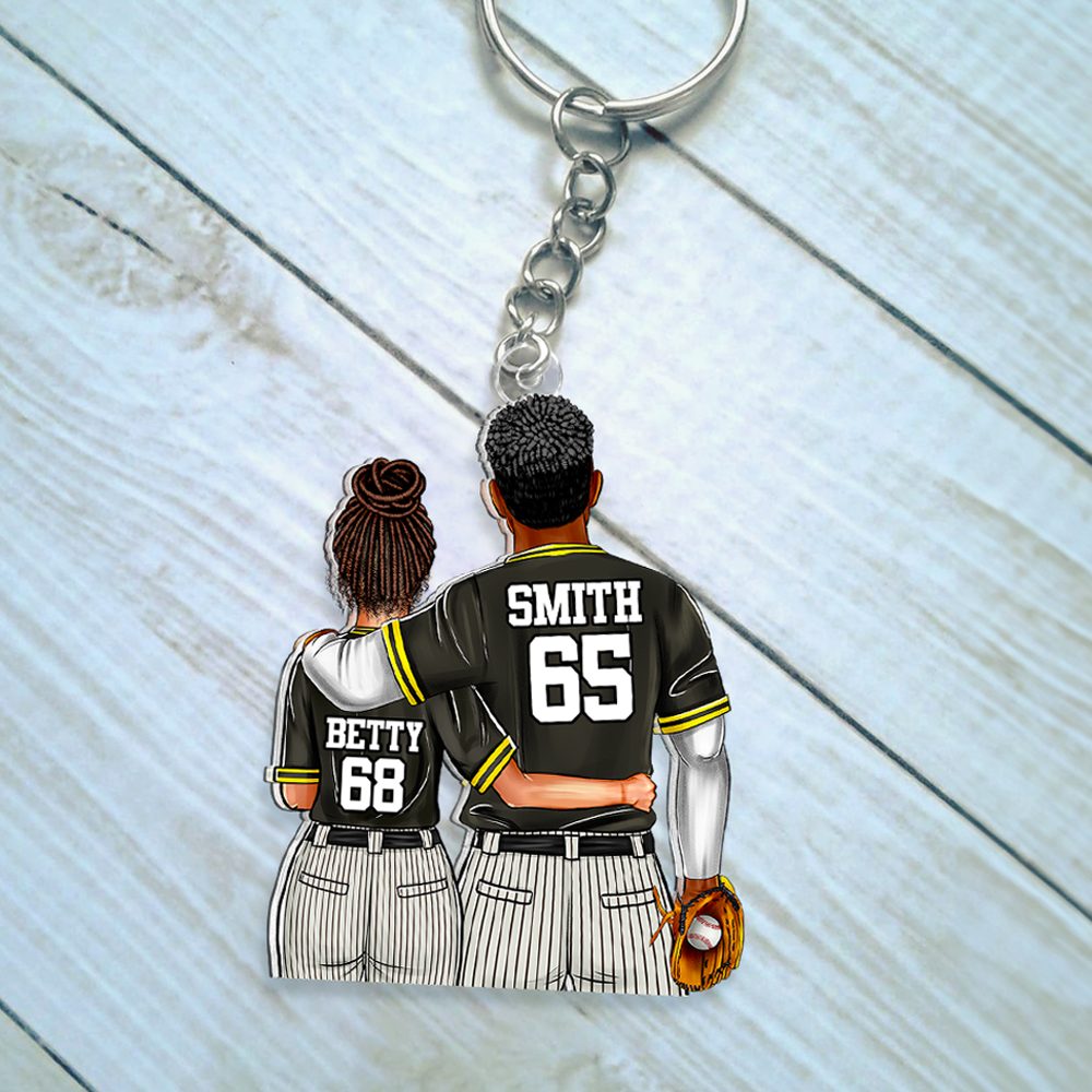 Personalized Gifts For Couple Keychain Baseball Couple 011Qhhu200125Tm