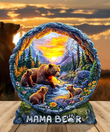 Bear Mom Plaque - Personalized Gifts For Mother 04Hutn270325