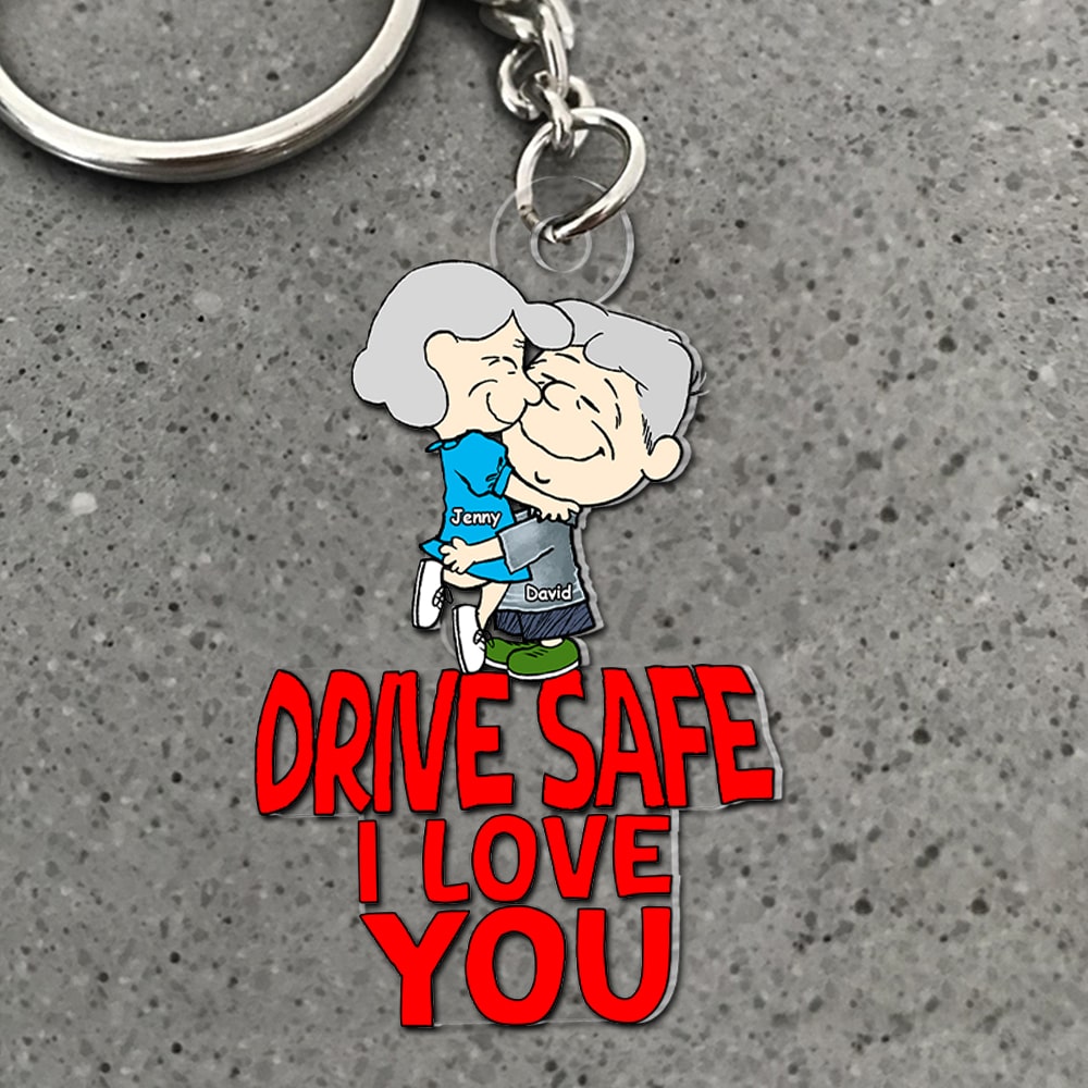 Personalized Gifts For Couple Keychain 01Ohtn201224Hg Drive Safe I Love You - Image 2