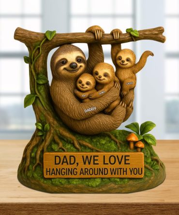 Sloth Dad Plaque - Personalized Gifts For Dad 01Natn120525