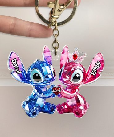 Blue Monster Couple Acrylic Keychain - Personalized Gifts For Couples 05Tgpu280525