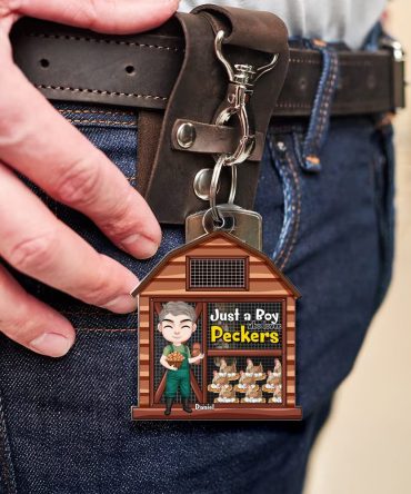 Personalized Gifts For Farmer Keychain Chicken Coop 06Xqlu170225Hh