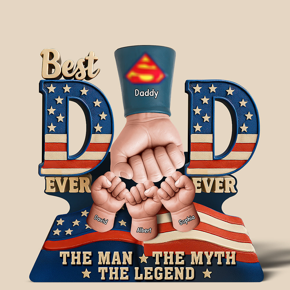 Super Dad'S Fist Bump Acrylic Plaque - Personalized Gifts For Father 05Huqn200525 - Image 4