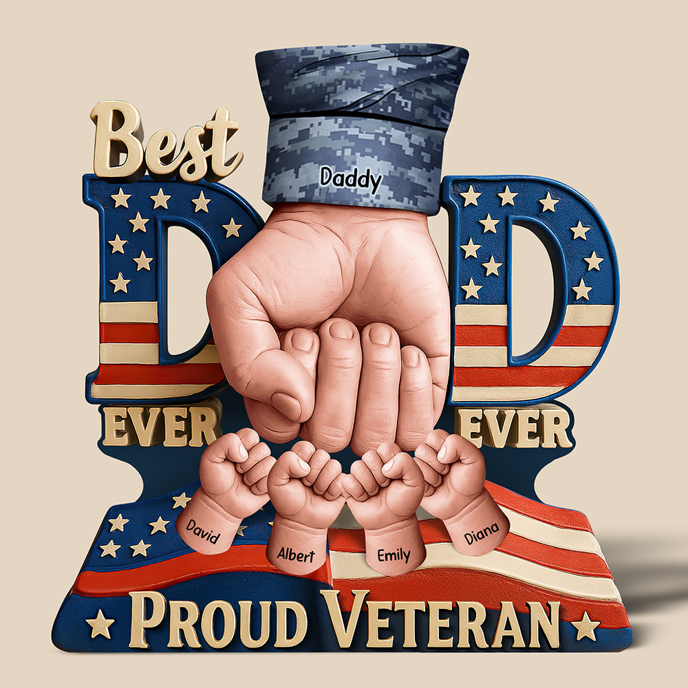 Proud Veteran Dad Acrylic Plaque - Personalized Gifts For Father 04Huqn080525 - Image 4
