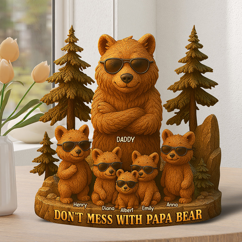 Papa Bear Acrylic Plaque - Personalized Gifts For Father 03Toqn260425 - Image 3