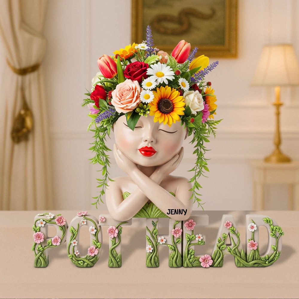 Pot Head Girl Acrylic Plaque - Personalized Gifts For Gardening Girl 03Natn030625 - Image 2