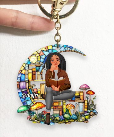Personalized Gifts For Book Lover Keychain Girl Reading Book 01Xqdt030125Pa