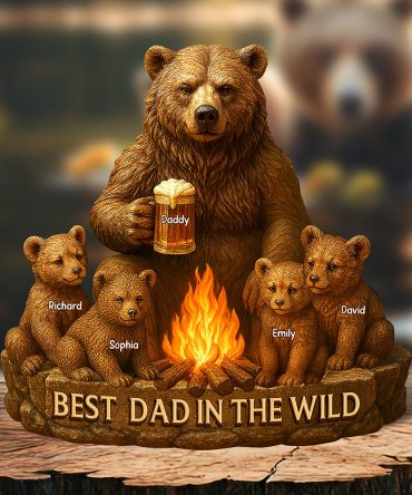 Personalized Gifts For Dad Bear Plaque Best Dad In The Wild 02Xqqn140425