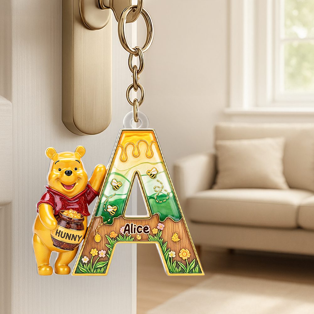 Festive Letter Keychain With Honey Jar – Custom Gift For Cartoon Fans 01Napu190625