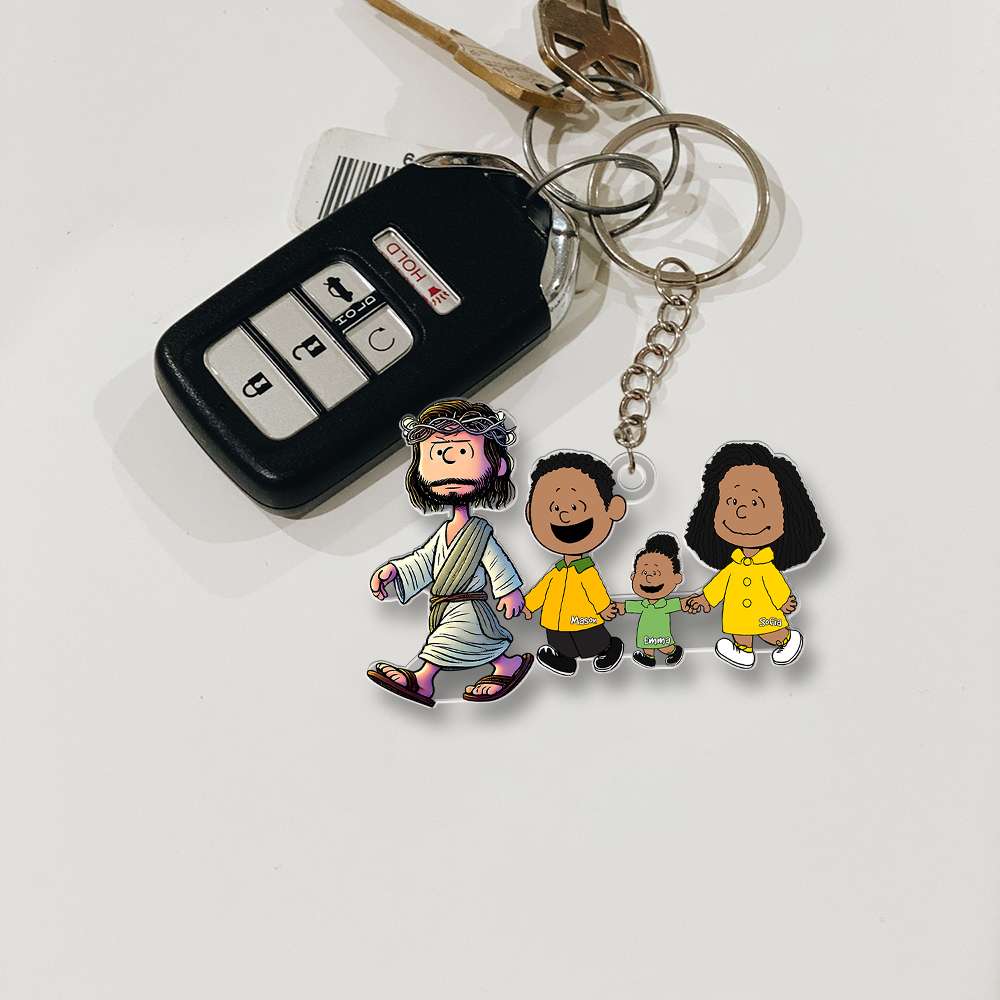 Personalized Gifts For Christian Family Keychain Jesus Family 01Ohmh080125Da - Image 3