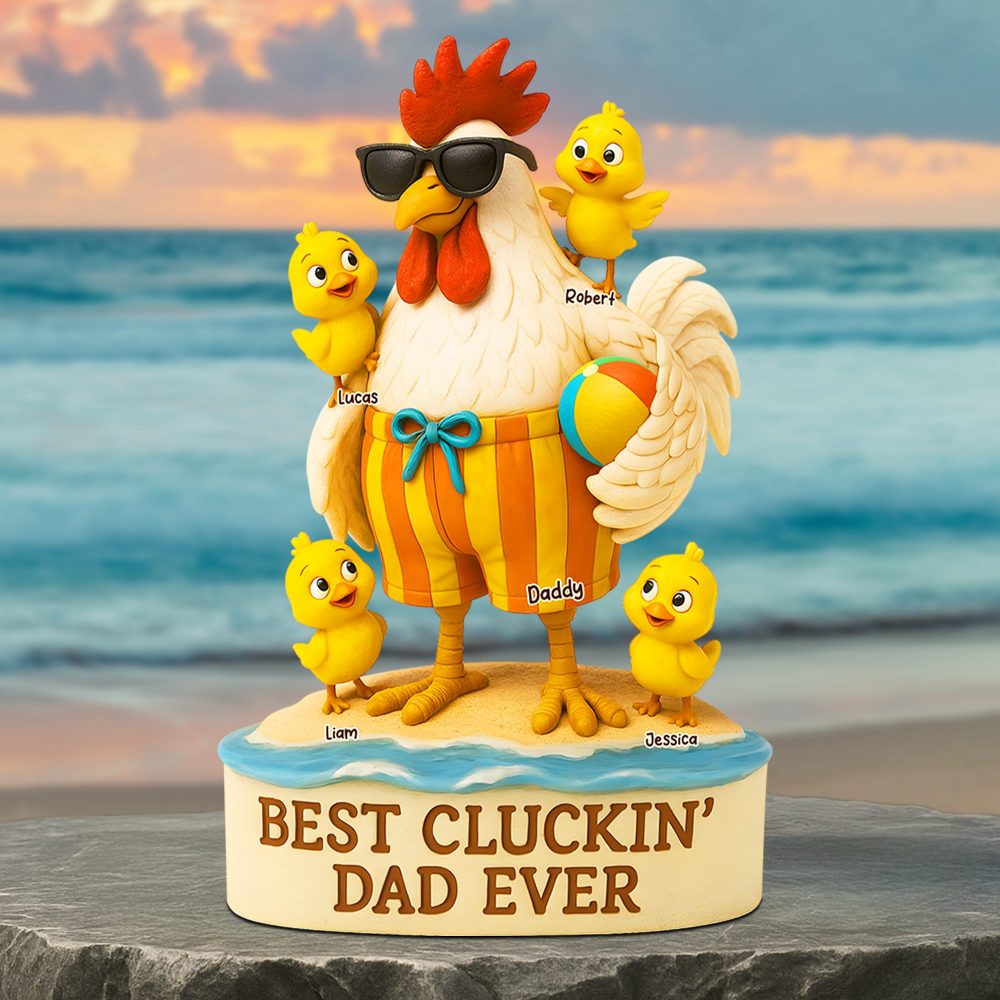 Rooster Dad Plaque - Personalized Gifts For Dad 03Qhpu140525 - Image 3