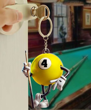 Personalized Gift For Friends Acrylic Keychain Billiard Balls 04Ohlu161224