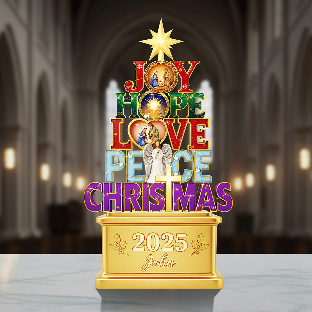 Joy Hope Love Peace Christmas Acrylic Plaque Personalized Gifts For Christians 01Hyta111025 - Image 3