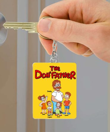 Dad & His Little Ones Keychain - Personalized Gifts Father 021Tolu020425Pa
