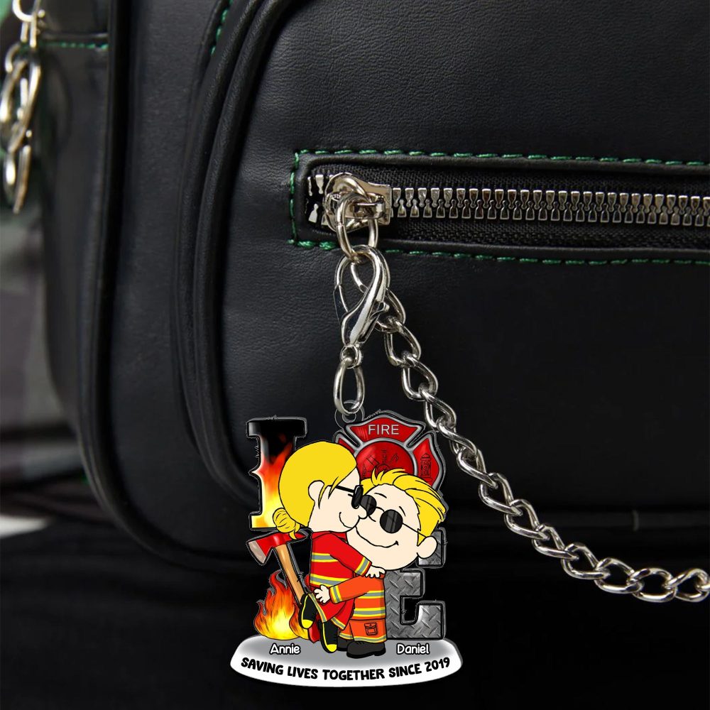 Personalized Gift For Firefighter Couple Acrylic Keychain 04Ohlu150125Hg - Image 4