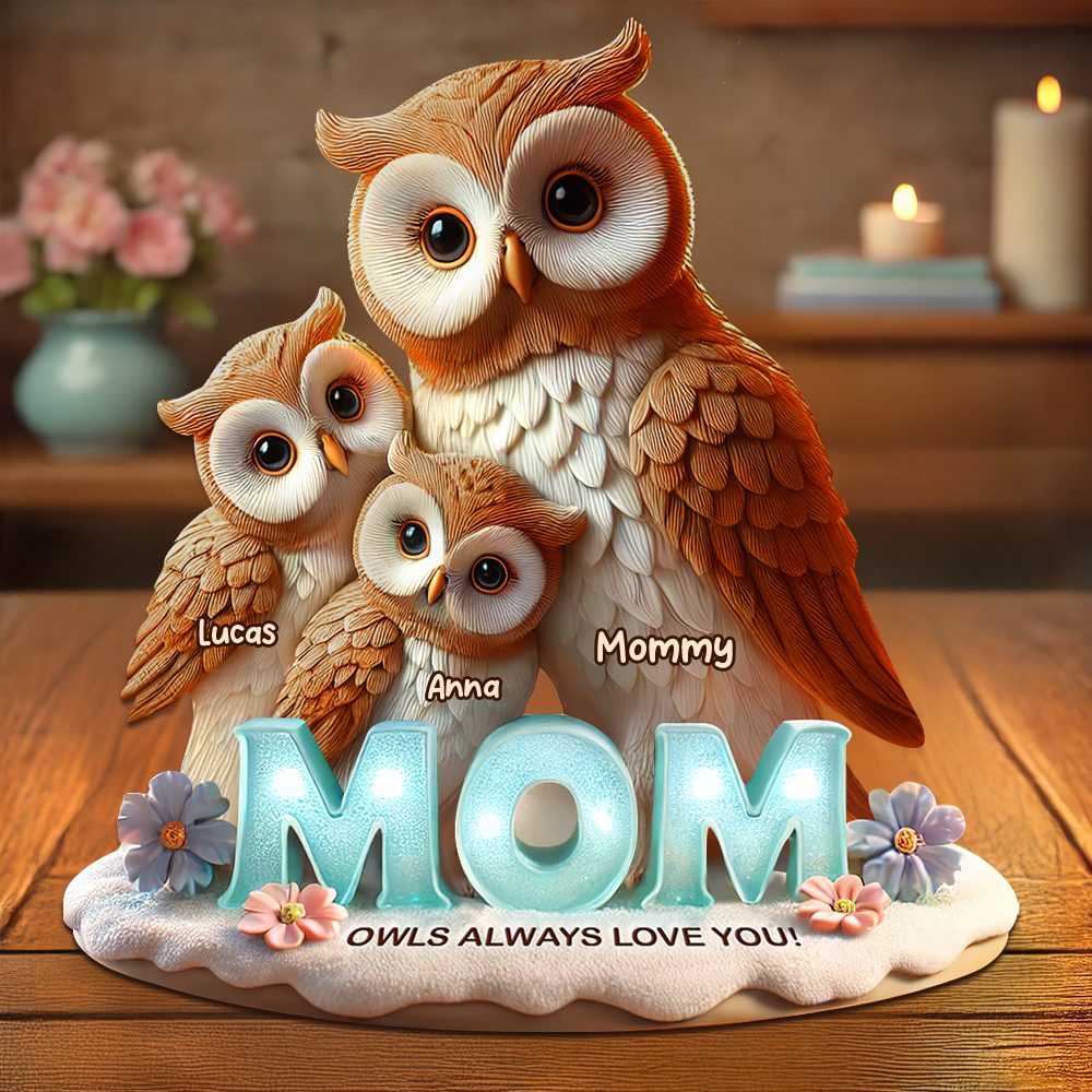 Owl Mom Plaque - Personalized Gifts For Mom 01Hupu170425 - Image 5