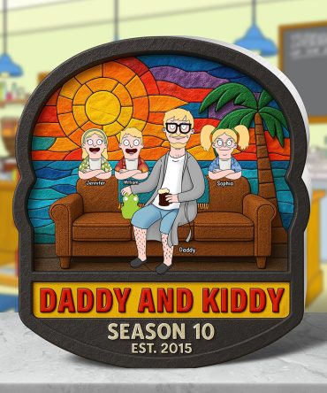 Daddy And Kiddy Acrylic Plaque - Personalized Gifts For Dad 05Ohqn290425Pahg