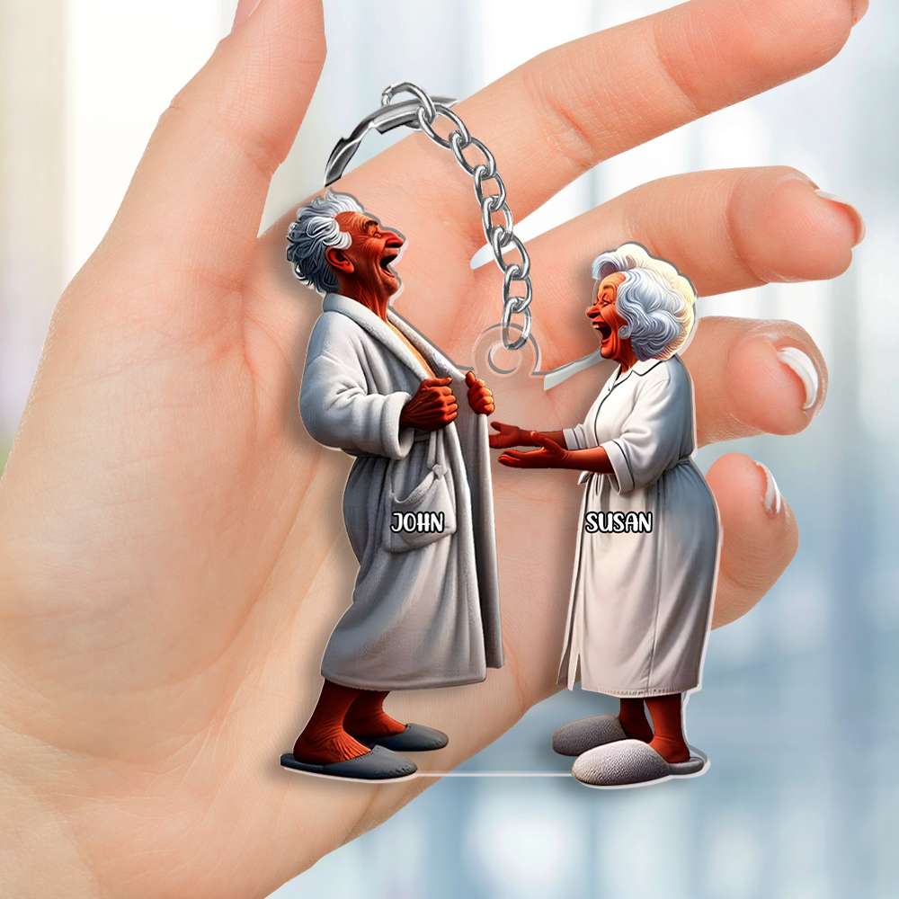 Personalized Gifts For Couple Keychain Funny Old Couple 02Qhmh071224 - Image 3