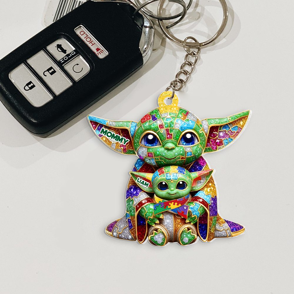 Personalized Gifts For Autism Awareness Mom Keychain Galaxy Character - Image 5