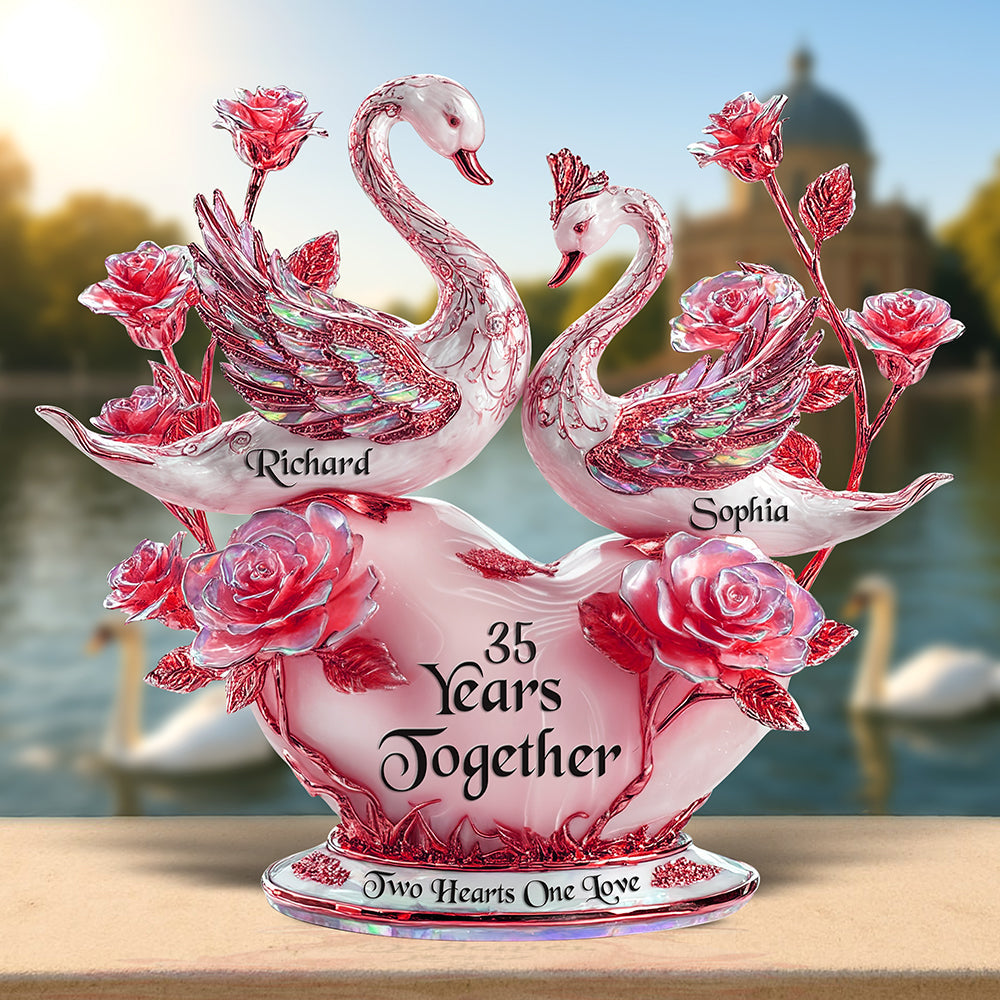 Swan Couple Plaque - Personalized Gifts For Couple 04Tgqn300525