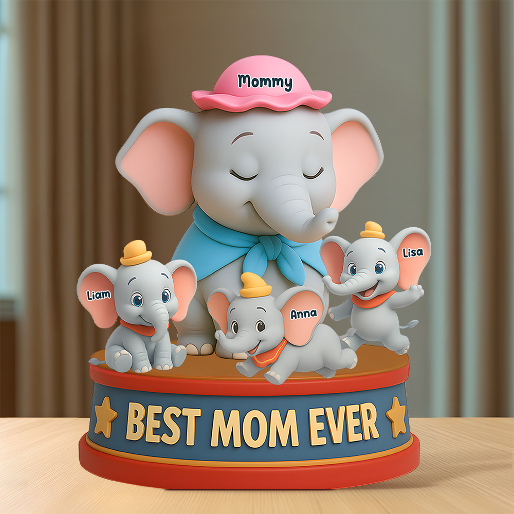Personalized Gifts For Elephant Mom Acrylic Plaque, Happy Mom 01Napu140425 - Image 3