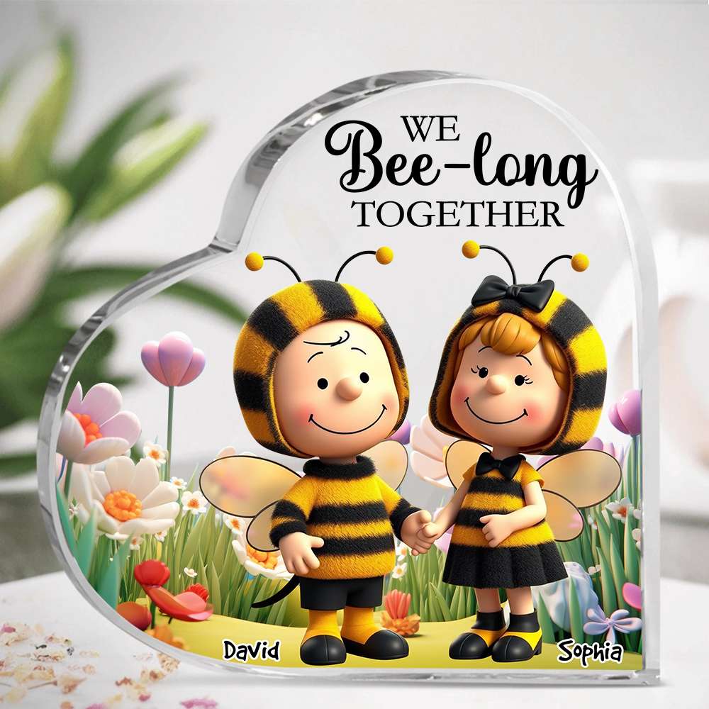 Personalized Gifts For Couple Heart Plaque Cartoon Bee Couple 05Tgdt071224 - Image 3