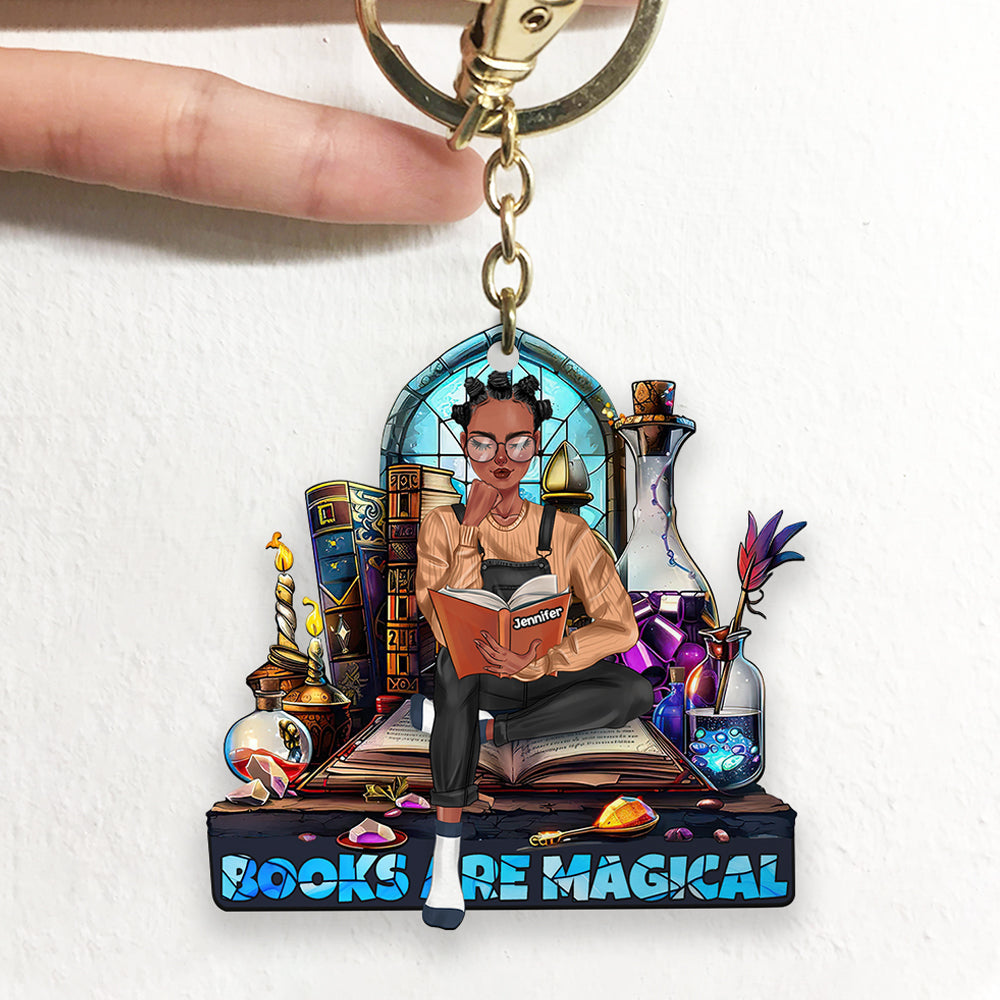 Personalized Gifts For Book Lover Keychain Reading Book Magical 01Xqdt060125Tm - Image 2
