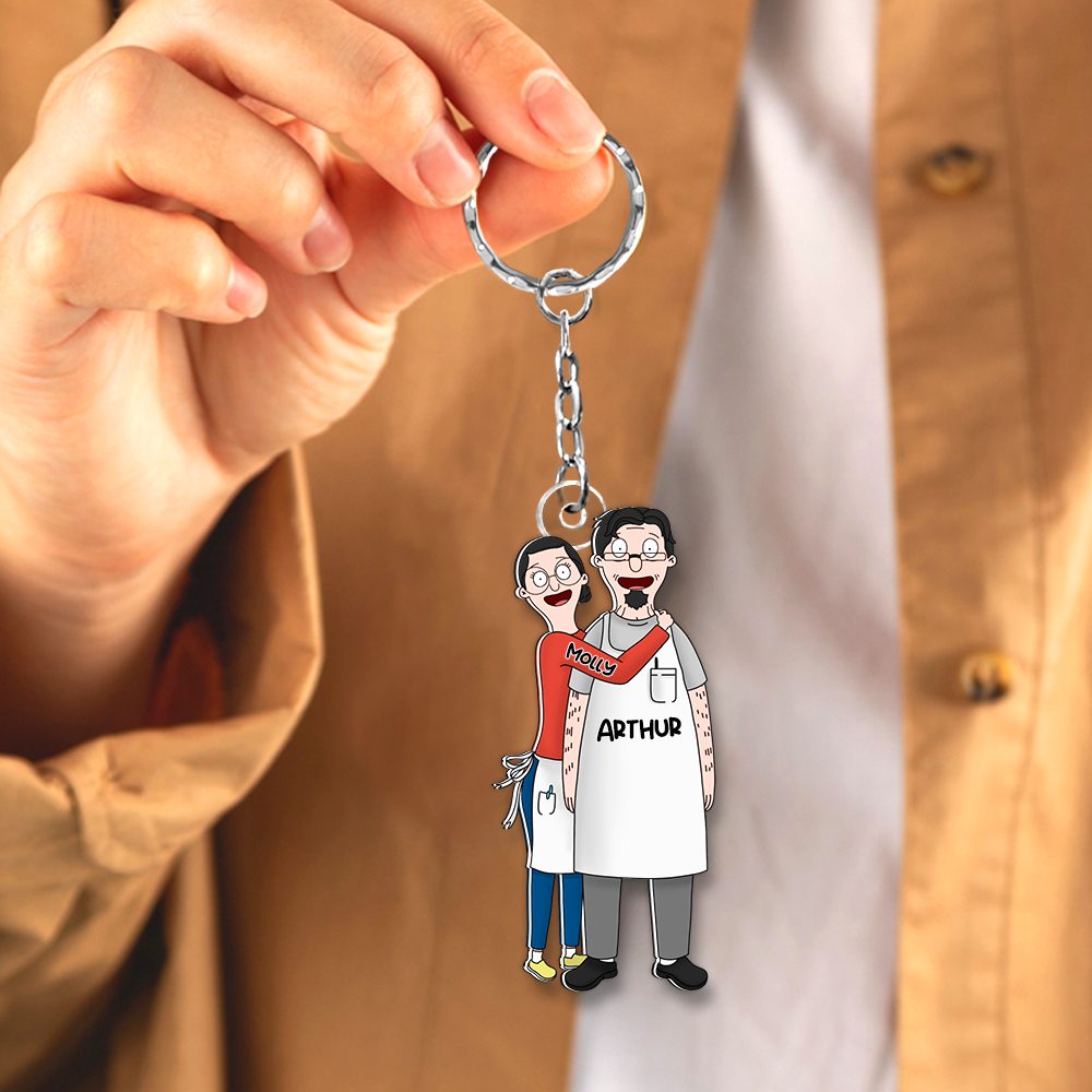 Christmas Cartoon Style Couple Keychain - Personalized Gifts For Couple 03Qhhu241224Hg - Image 9
