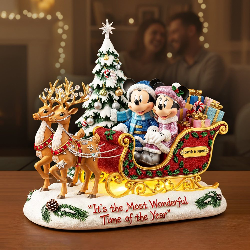 Couple Reindeer Sleigh Acrylic Plaque - Personalized Gifts For Couple Christmas Plaque 08Pglu281025 - Image 3