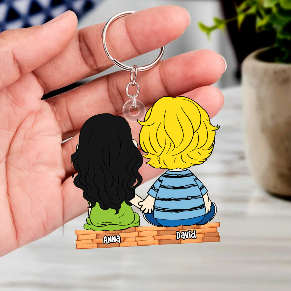 Side By Side Couple Keychain - Personalized Gifts For Couples - Image 3