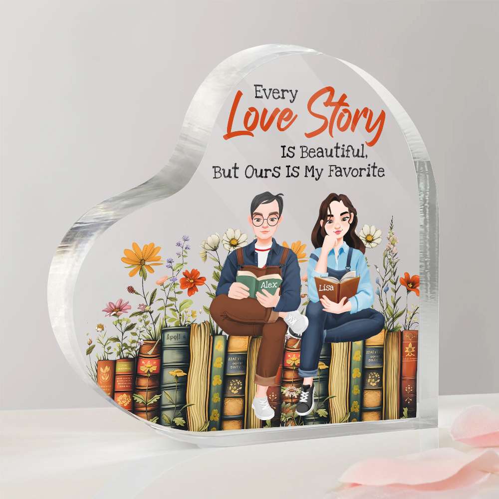 Personalized Gifts For Couple Heart Shaped Acrylic Plaque, Love Story Is Beautiful But Ours Is My Favorite 05Tgmh051224Pa - Image 3