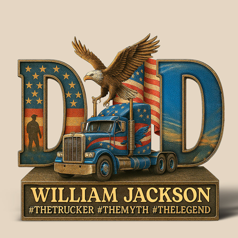 Trucker Dad Acrylic Plaque - Personalized Gifts For Dad Christmas Decor 06Qhqn090525 - Image 3