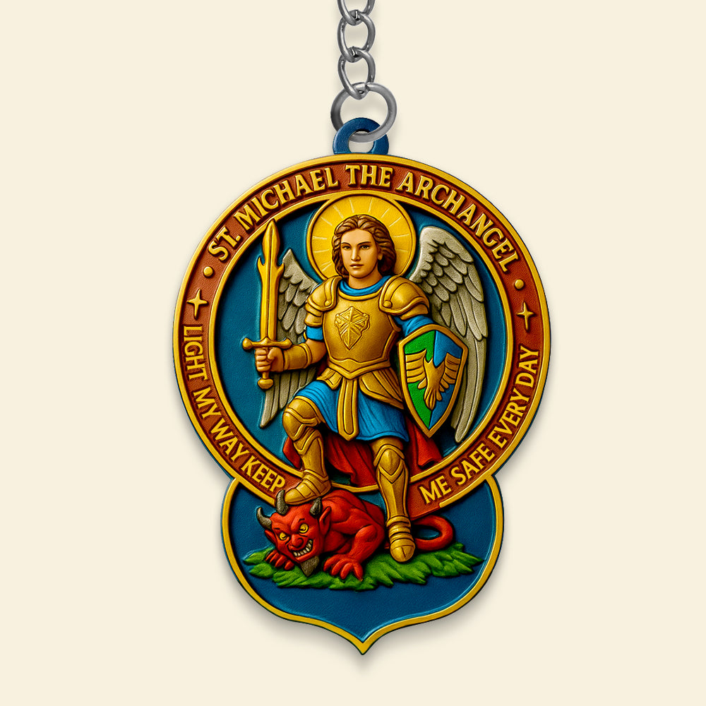 Sacred Warrior St. Michael The Archangel Keychain 06Hudt290525 - Image 3