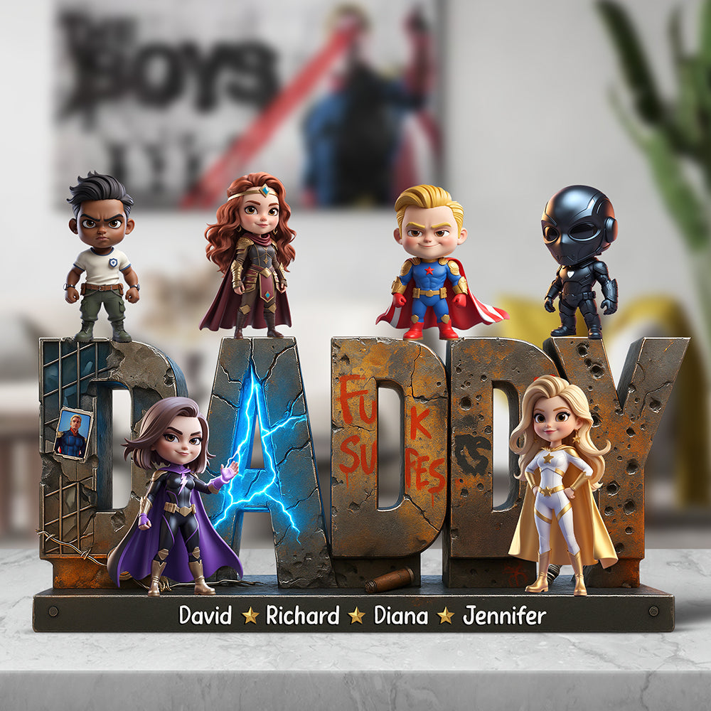 Personalized Gifts For Super Dad Plaque 05Kaqn180425 - Image 2
