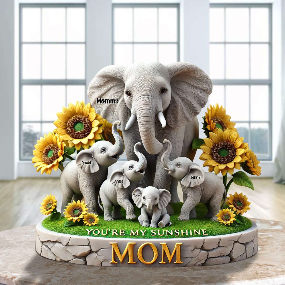 Elephant Mom Plaque - Personalized Gift For Mom 01Hutn190425 - Image 3
