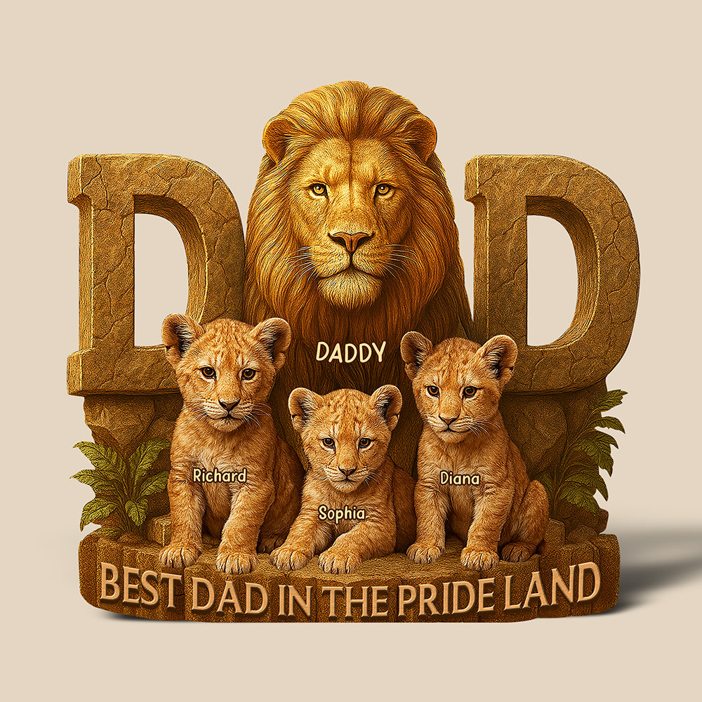 Personalized Gifts For Dad Plaque Best Dad In The Pride Land 04Xqqn140425 - Image 3