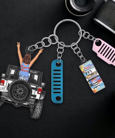 Personalized Gifts For Off Road Girl Keychain With License Plate Charms 05Qhqn200624Hn