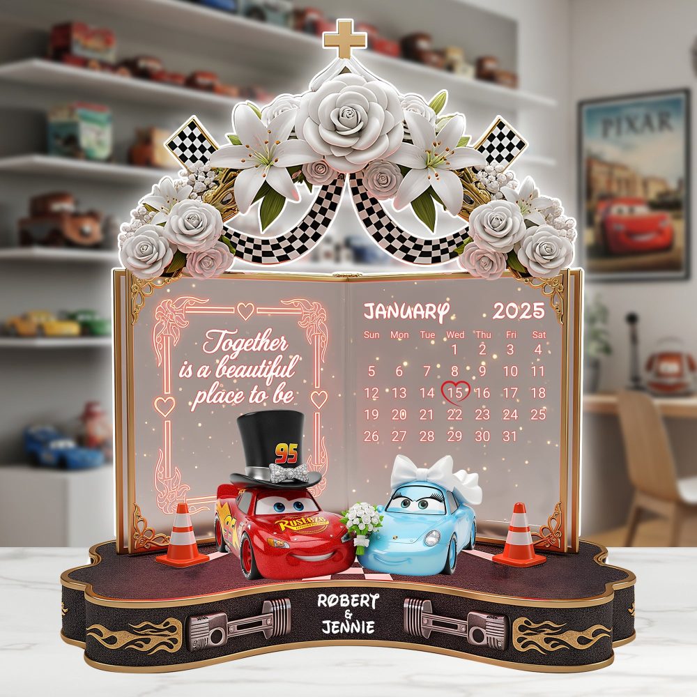 Wedding Car Couple Plaque - Personalized Gifts For Couple 01Ohlu270625 - Image 4
