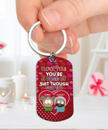 Personalized Gifts For Couples Love Cartoon Keychain Stainless Steel 01Xqlu131224Hg