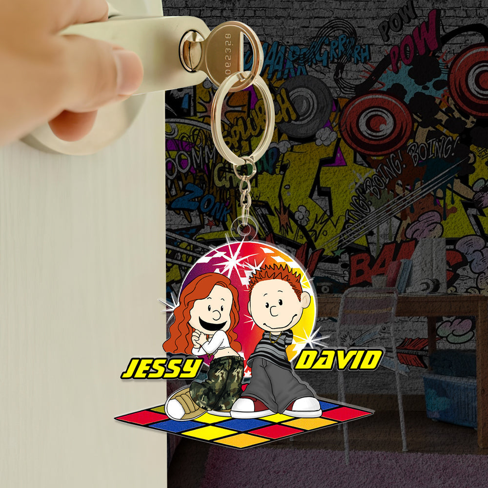 Personalized Gifts For Couple Acrylic Keychain Y2K Style Disco 01Xqlu100125Hg - Image 2