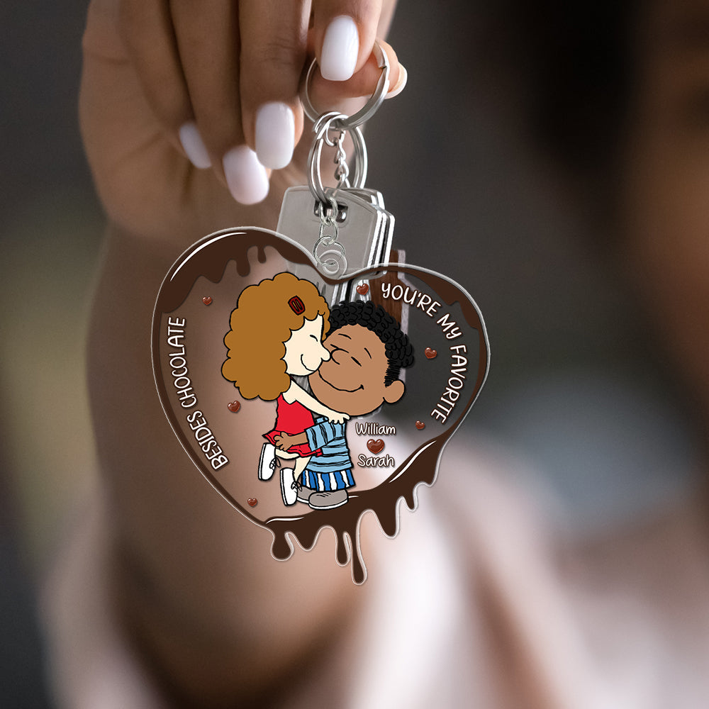 Personalized Gift For Couples Acrylic Keychain Beside Chocolate You'Re My Favorite 01Kaqn061224Hg - Image 4