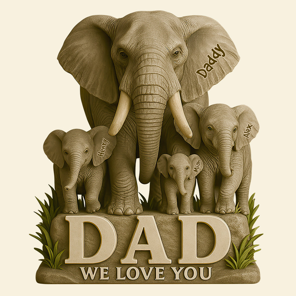 Elephant Dad We Love You Acrylic Plaque Personalized Gifts For Dad 02Hudt150525 - Image 3